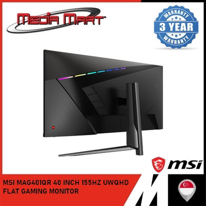 MSI MAG401QR 40 INCH 155HZ UWQHD FLAT GAMING MONITOR