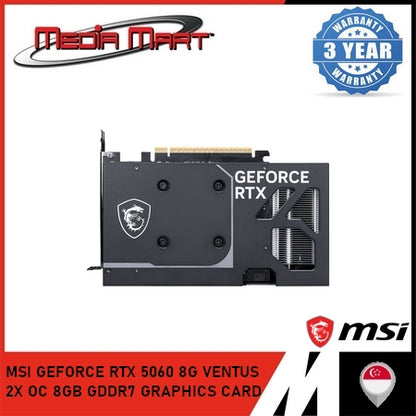 MSI GEFORCE RTX 5060 8G VENTUS 2X OC 8GB GDDR7 GRAPHICS CARD
