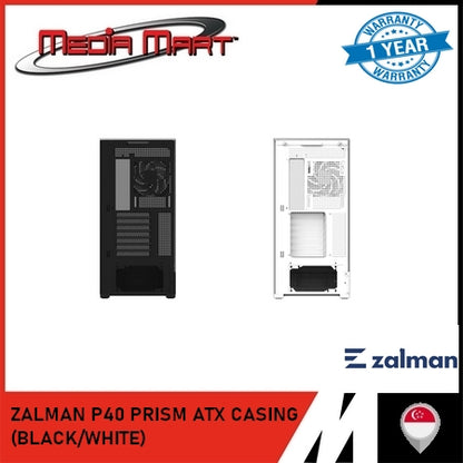 ZALMAN P40 PRISM ATX CASING (BLACK/WHITE)