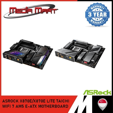 ASROCK X870E/X870E LITE TAICHI WIFI 7 AM5 E-ATX MOTHERBOARD