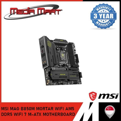 MSI MAG B850M MORTAR WIFI AM5 DDR5 WIFI 7 M-ATX MOTHERBOARD