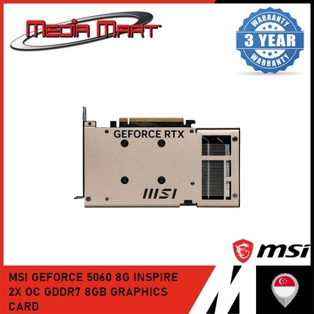 MSI GEFORCE RTX 5060 8G INSPIRE 2X OC GDDR7 8GB GRAPHICS CARD
