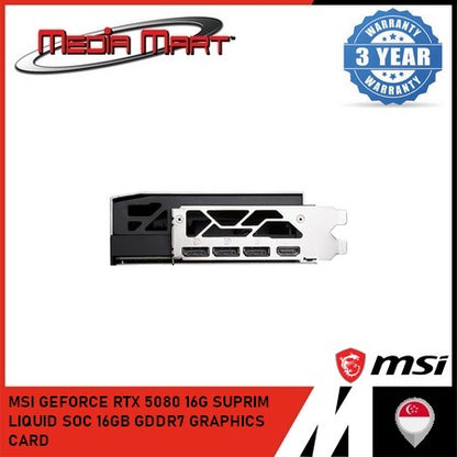 MSI GEFORCE RTX 5080 16G SUPRIM LIQUID SOC 16GB GDDR7 GRAPHICS CARD