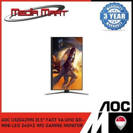 AOC U32G4ZMN 31.5"/UHD/MINI-LED (QD)/FAST/240HZ GAMING MONITOR