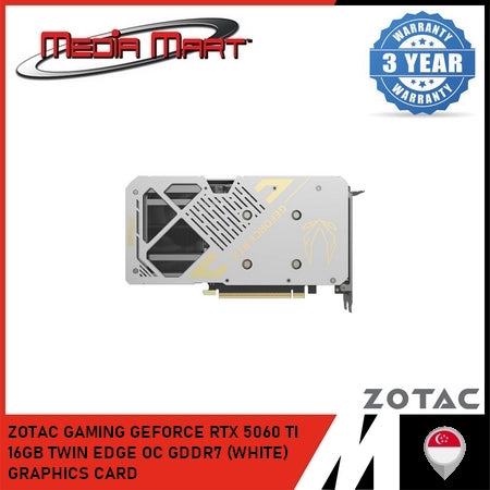 ZOTAC GAMING GEFORCE RTX 5060 TI 16GB TWIN EDGE OC GDDR7 (WHITE) GRAPHICS CARD