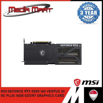 MSI GEFORCE RTX 5080 16G VENTUS 3X OC PLUS 16GB GDDR7 GRAPHICS CARD