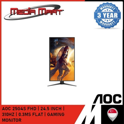 AOC 25G4S FHD | 24.5 INCH |  310HZ | 0.3MS FLAT | GAMING MONITOR