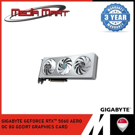 GIGABYTE GEFORCE RTX 5060 AERO OC 8G GDDR7 GRAPHICS CARD