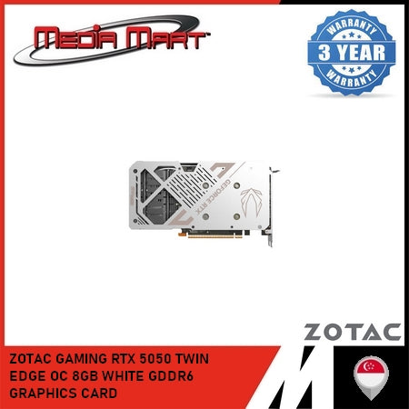 ZOTAC GAMING RTX 5050 TWIN EDGE OC 8GB WHITE GDDR6 GRAPHICS CARD