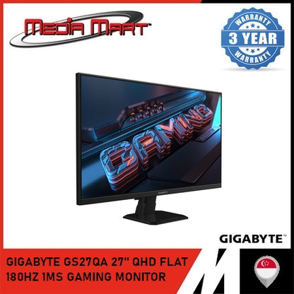 GIGABYTE GS27QA 27" QHD FLAT 180HZ 1MS GAMING MONITOR
