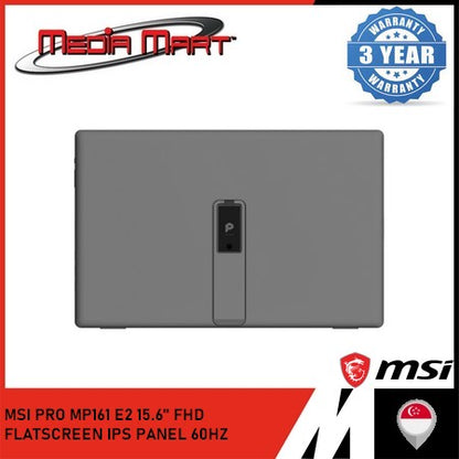 MSI PRO MP161 E2 | 15.6"' FHD / MONITOR 60HZ REFRESH RATE / IPS PANEL / FLATSCREEN / MINI-HDMI 2.0B / TYPE-C