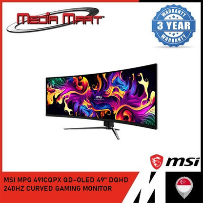 MSI MPG 491CQPX QD-OLED 49" DQHD  240HZ CURVED GAMING MONITOR