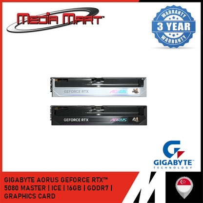 GIGABYTE AORUS GEFORCE RTX 5080 MASTER | ICE | 16GB | GDDR7 | GRAPHICS CARD