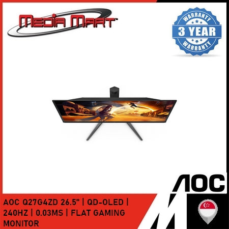 AOC Q27G4ZD 26.5" | QD-OLED | 240HZ | 0.03MS | FLAT GAMING MONITOR