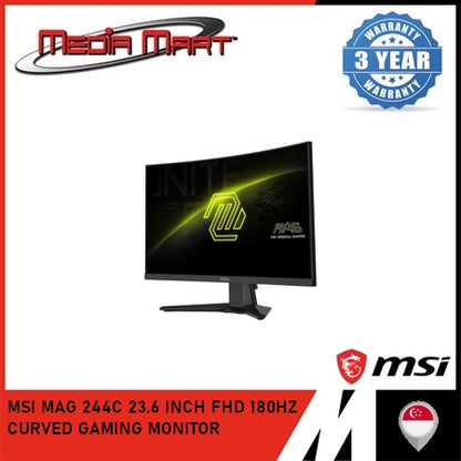 MSI MAG 244C 23.6 INCH FHD 180HZ CURVED GAMING MONITOR