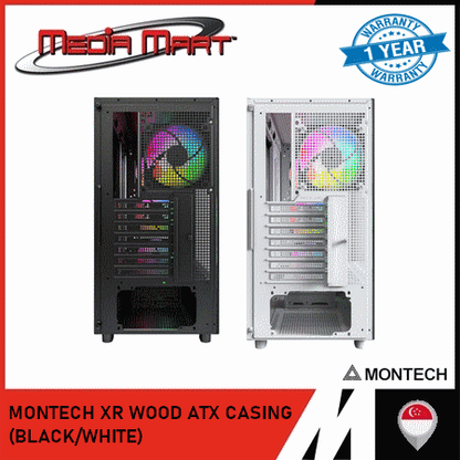 MONTECH XR WOOD ATX CASING (BLACK/WHITE)