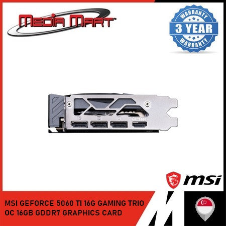 MSI GEFORCE 5060 TI 16G GAMING TRIO OC 16GB GDDR7 GRAPHICS CARD