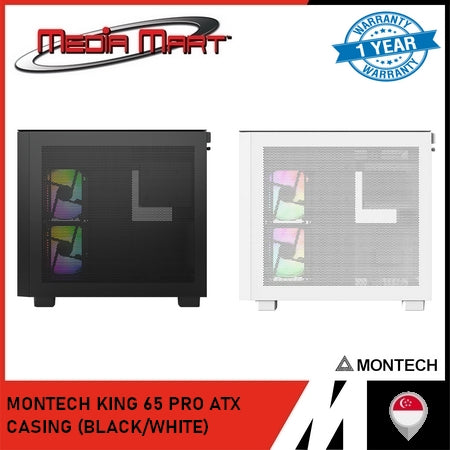 MONTECH KING 65 PRO ATX CASING (BLACK/WHITE)