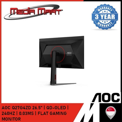 AOC Q27G4ZD 26.5" | QD-OLED | 240HZ | 0.03MS | FLAT GAMING MONITOR