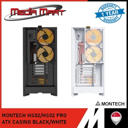 MONTECH HS02/HS02 PRO ATX CASING BLACK/WHITE