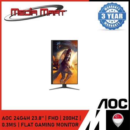 AOC 24G4H 23.8" | FHD | 200HZ | 0.3MS | FLAT GAMING MONITOR