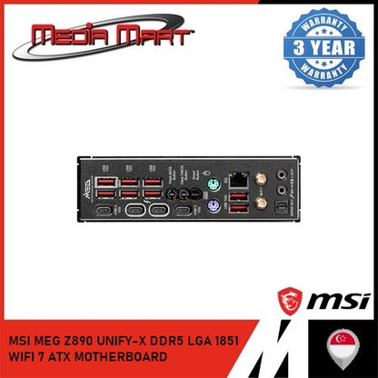 MSI MEG Z890 UNIFY-X DDR5 LGA 1851 WIFI 7 ATX MOTHERBOARD