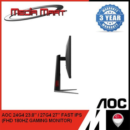 AOC 27G4 27" FHD FAST  IPS FLATSCREEN 180HZ GAMING MONITOR