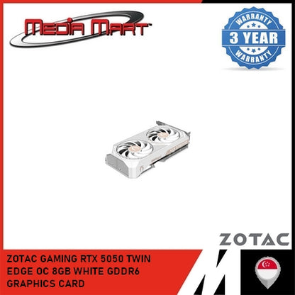 ZOTAC GAMING RTX 5050 TWIN EDGE OC 8GB WHITE GDDR6 GRAPHICS CARD