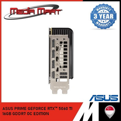ASUS PRIME GEFORCE RTX 5060Ti 16GB GDDR7 OC EDITION GRAPHIC CARD