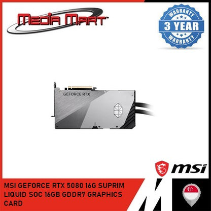 MSI GEFORCE RTX 5080 16G SUPRIM LIQUID SOC 16GB GDDR7 GRAPHICS CARD