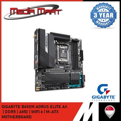 GIGABYTE B650M AORUS ELITE AX AM5 DDR5 M-ATX MOTHERBOARD