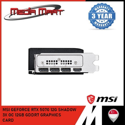 MSI GEFORCE RTX 5070 12G SHADOW 3X OC 12GB GDDR7 GRAPHICS CARD