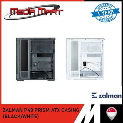 ZALMAN P40 PRISM ATX CASING (BLACK/WHITE)