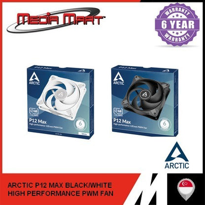 ARCTIC P14 P12 F14 P8 - MAX / PST PWM / SLIM /ARGB | BLACK/WHITE PRESSURE OPTIMISED AIRFLOW CASE FAN