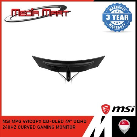 MSI MPG 491CQPX QD-OLED 49" DQHD  240HZ CURVED GAMING MONITOR