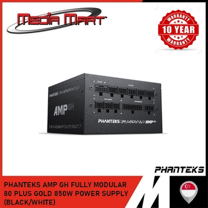 PHANTEKS AMP GH FULLY MODULAR  80 PLUS GOLD 850W POWER SUPPLY (BLACK/WHITE)