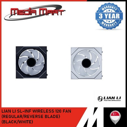 LIAN LI SL-INF WIRELESS 120 FAN (REGULAR/REVERSE BLADE) (BLACK/WHITE) 1PC PACK/3PC PACK