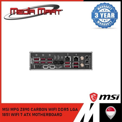 MSI MPG Z890 CARBON WIFI DDR5 LGA 1851 WIFI 7 ATX MOTHERBOARD
