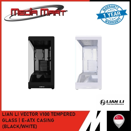 LIAN LI VECTOR V100R TEMPERED GLASS | E-ATX CASING (BLACK/WHITE)