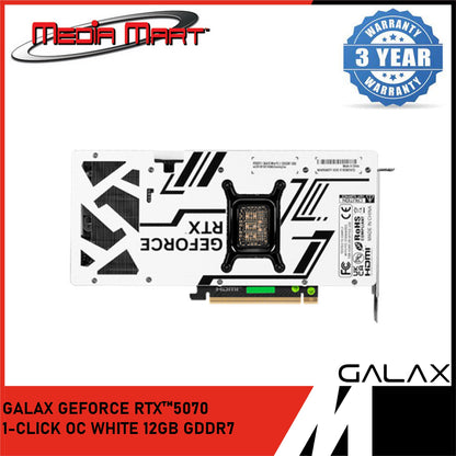 GALAX GEFORCE RTX™ 5070 1-CLICK OC 12GB GDDR7 GRAPHICS CARD (WHITE)