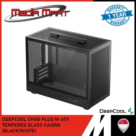 DEEPCOOL CH160 PLUS M-ATX TEMPERED GLASS CASING (BLACK/WHITE)