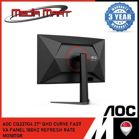 AOC CQ27G4 27" QHD CURVE FAST VA PANEL 180HZ REFRESH RATE MONITOR