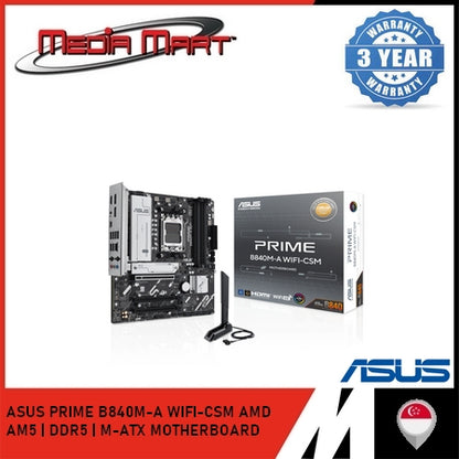 ASUS PRIME B840M-A WIFI-CSM AMD AM5 | DDR5 | M-ATX MOTHERBOARD