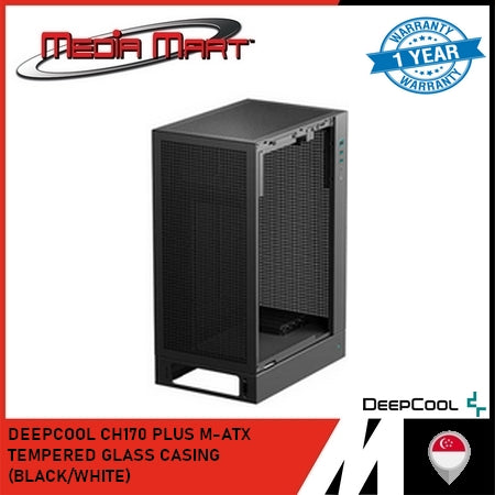 DEEPCOOL CH170 PLUS M-ATX TEMPERED GLASS CASING (BLACK/WHITE)