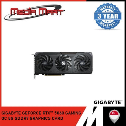 GIGABYTE GEFORCE RTX 5060 GAMING OC 8G GDDR7 GRAPHICS CARD