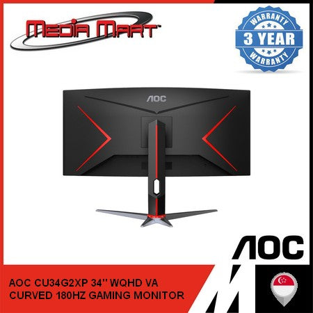 AOC CU34G2XP 34" WQHD VA CURVED 180HZ GAMING MONITOR