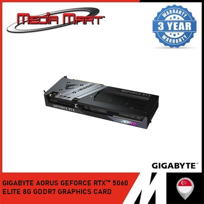 GIGABYTE AORUS GEFORCE RTX 5060 ELITE 8G GDDR7 GRAPHICS CARD