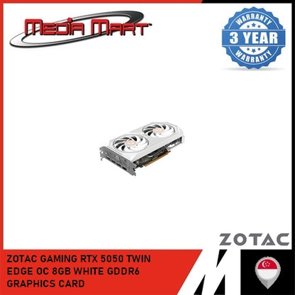 ZOTAC GAMING RTX 5050 TWIN EDGE OC 8GB WHITE GDDR6 GRAPHICS CARD