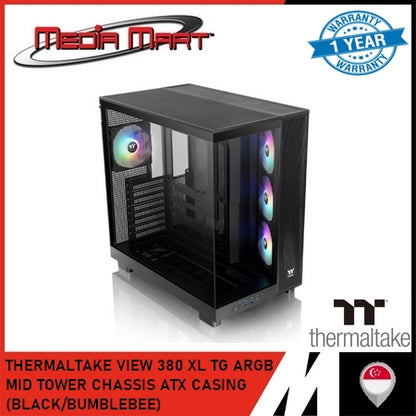 THERMALTAKE VIEW 380 XL TG ARGB MID TOWER CHASSIS ATX CASING (BLACK/BUMBLEBEE)