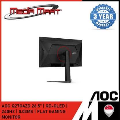 AOC Q27G4ZD 26.5" | QD-OLED | 240HZ | 0.03MS | FLAT GAMING MONITOR